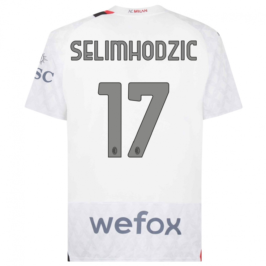 Vaikiškas Noa Selimhodzic #17 Baltas Išvykos Marškinėliai 2023/24 T-Shirt