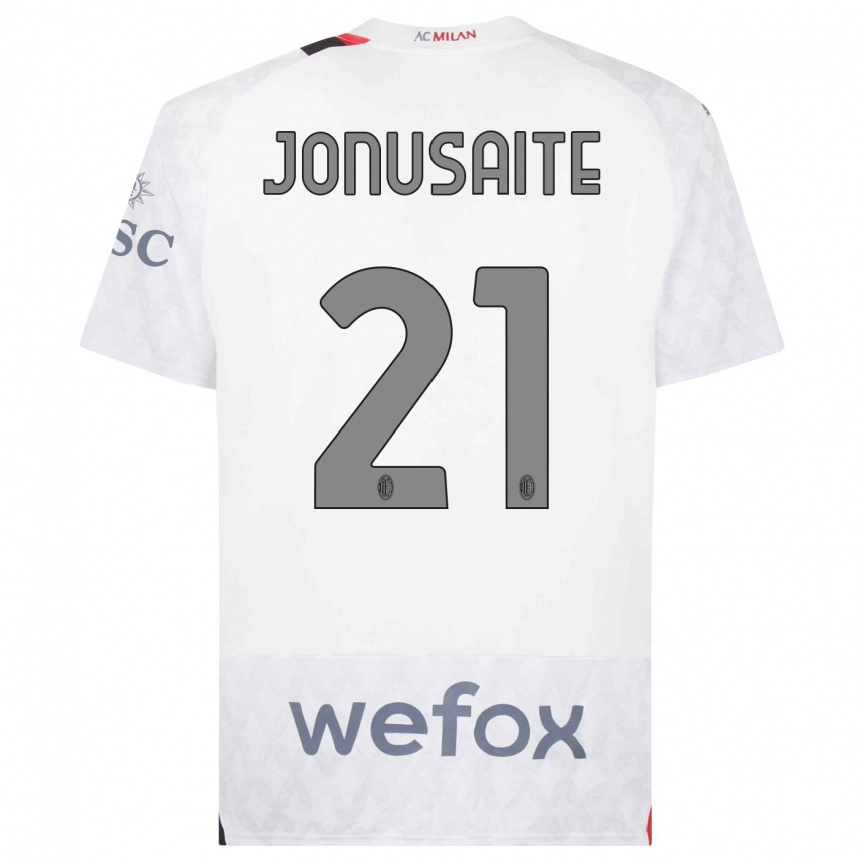 Vaikiškas Rimante Jonusaite #21 Baltas Išvykos Marškinėliai 2023/24 T-Shirt