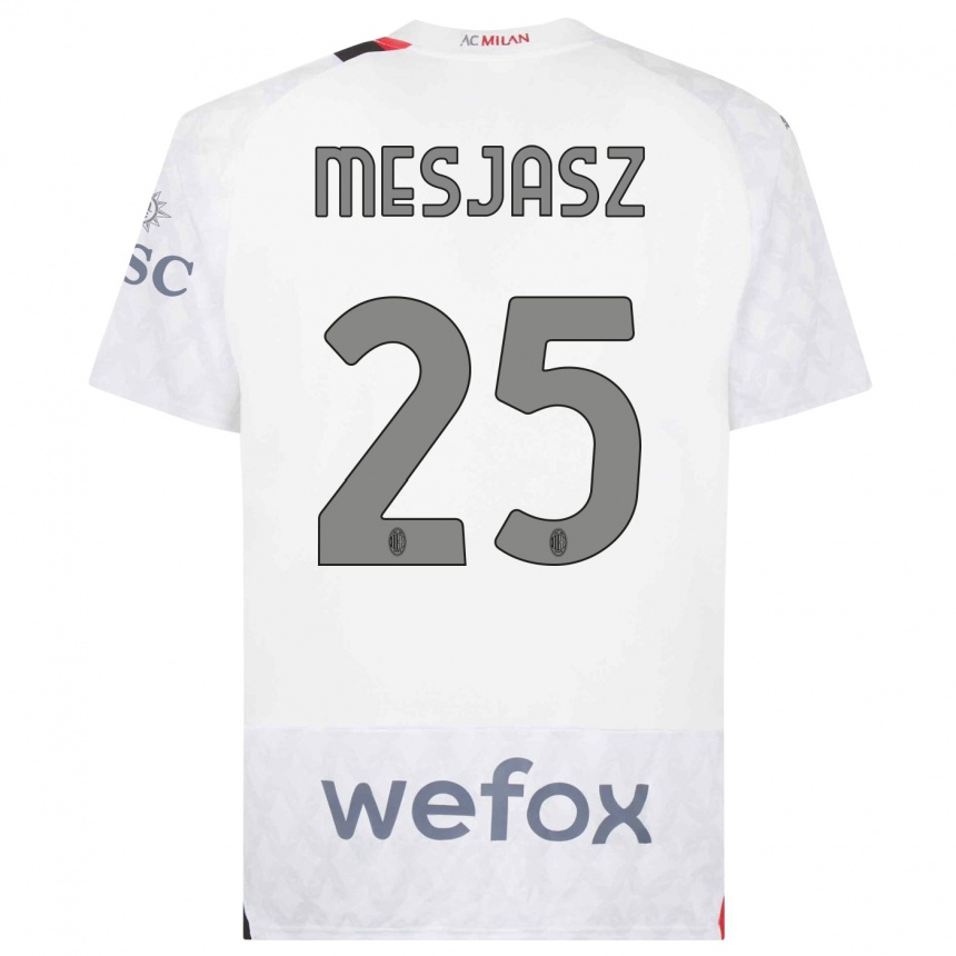 Vaikiškas Malgorzata Mesjasz #25 Baltas Išvykos Marškinėliai 2023/24 T-Shirt