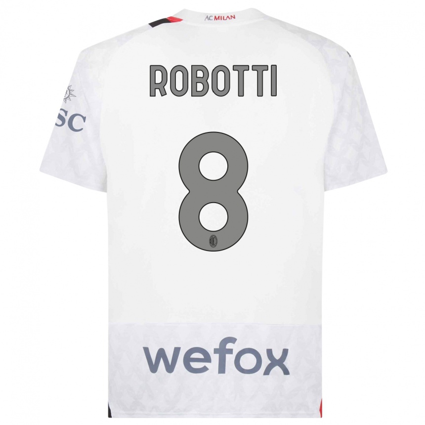 Vaikiškas Giovanni Robotti #8 Baltas Išvykos Marškinėliai 2023/24 T-Shirt