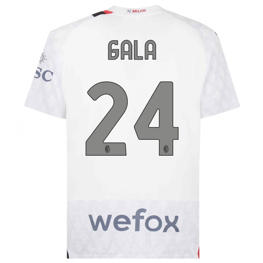 Vaikiškas Antonio Gala #24 Baltas Išvykos Marškinėliai 2023/24 T-Shirt