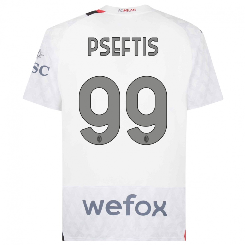 Vaikiškas Fotios Pseftis #99 Baltas Išvykos Marškinėliai 2023/24 T-Shirt