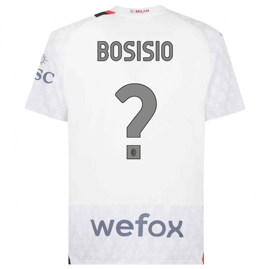 Vaikiškas Josue Bosisio #0 Baltas Išvykos Marškinėliai 2023/24 T-Shirt