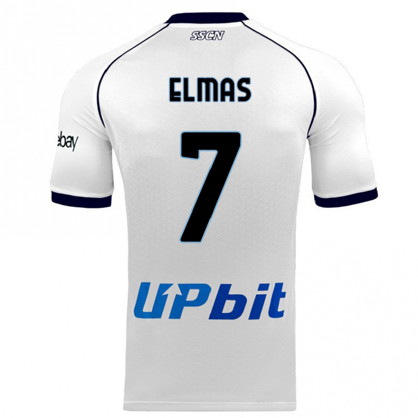 Vaikiškas Eljif Elmas #7 Baltas Išvykos Marškinėliai 2023/24 T-Shirt