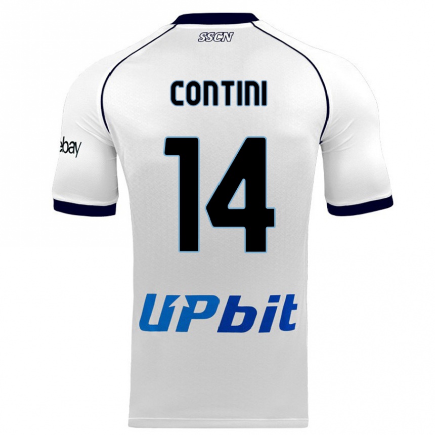 Vaikiškas Nikita Contini #14 Baltas Išvykos Marškinėliai 2023/24 T-Shirt