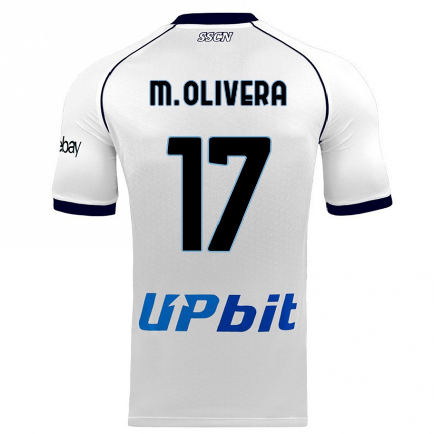 Vaikiškas Mathias Olivera #17 Baltas Išvykos Marškinėliai 2023/24 T-Shirt