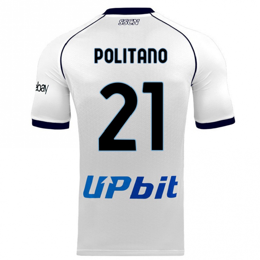 Vaikiškas Matteo Politano #21 Baltas Išvykos Marškinėliai 2023/24 T-Shirt