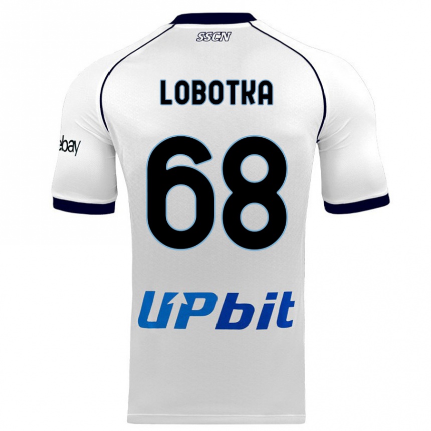 Vaikiškas Stanislav Lobotka #68 Baltas Išvykos Marškinėliai 2023/24 T-Shirt