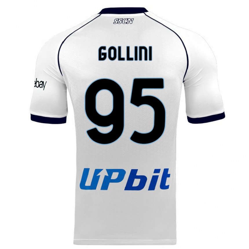 Vaikiškas Pierluigi Gollini #95 Baltas Išvykos Marškinėliai 2023/24 T-Shirt