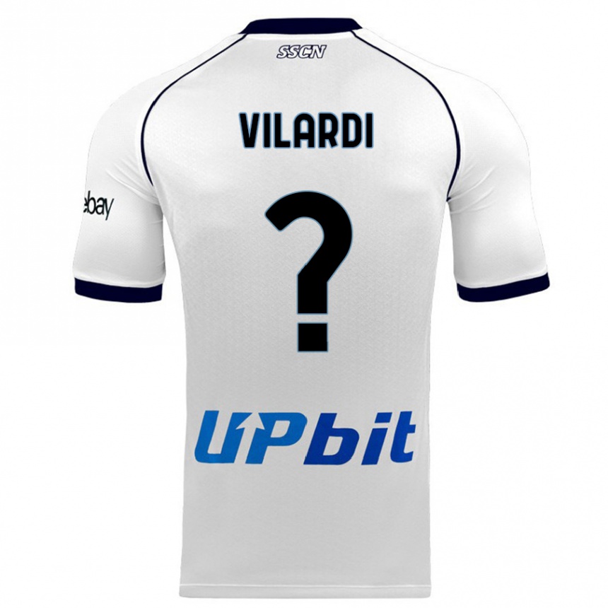 Vaikiškas Mario Vilardi #0 Baltas Išvykos Marškinėliai 2023/24 T-Shirt