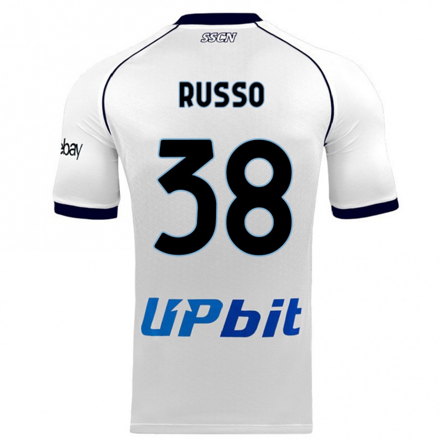 Vaikiškas Lorenzo Russo #38 Baltas Išvykos Marškinėliai 2023/24 T-Shirt