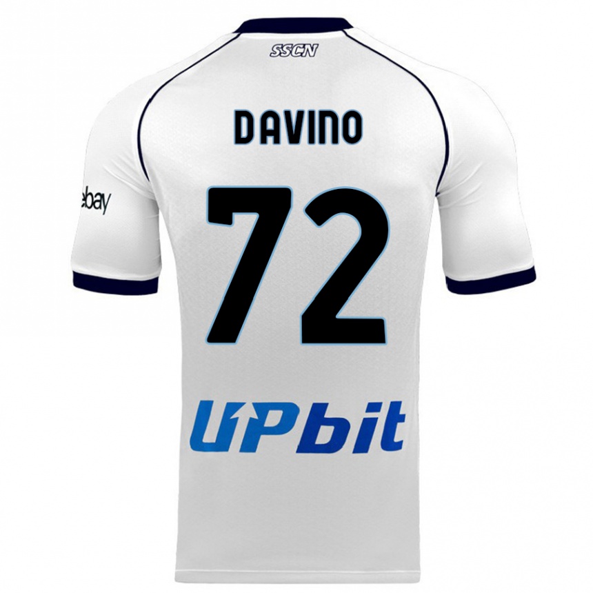 Vaikiškas Luigi D'avino #72 Baltas Išvykos Marškinėliai 2023/24 T-Shirt