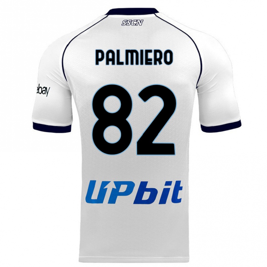 Vaikiškas Luca Palmiero #82 Baltas Išvykos Marškinėliai 2023/24 T-Shirt