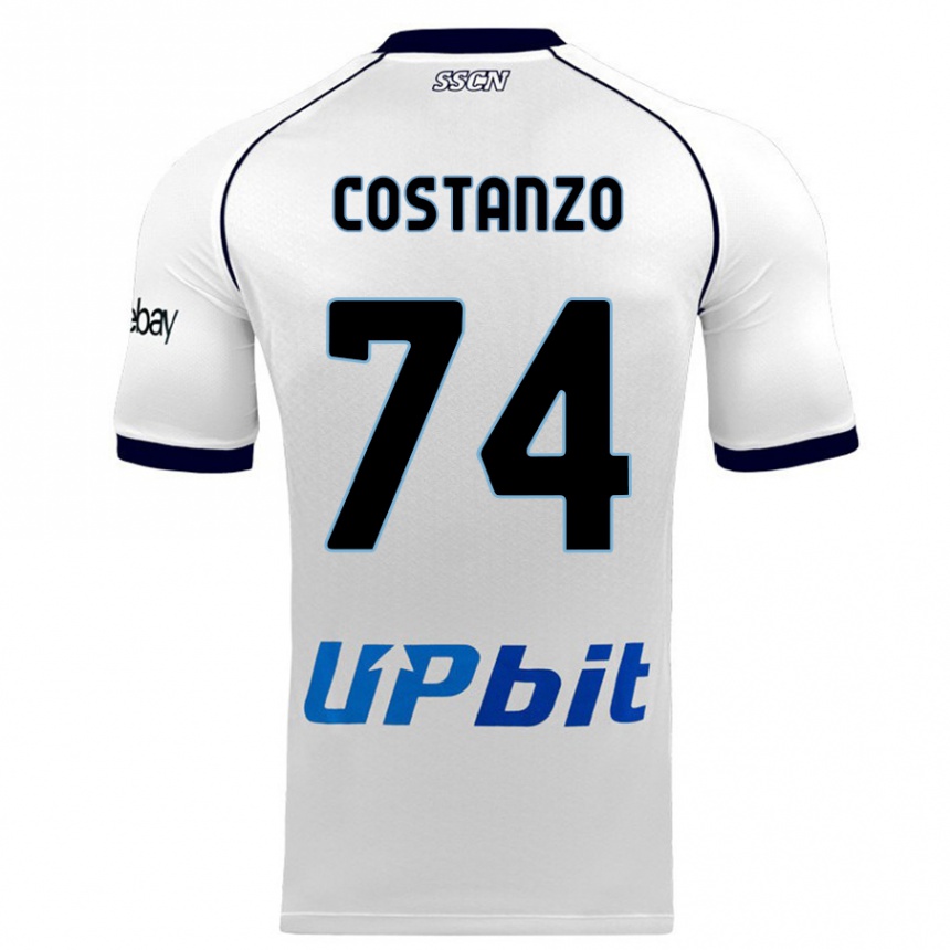 Vaikiškas Davide Costanzo #74 Baltas Išvykos Marškinėliai 2023/24 T-Shirt