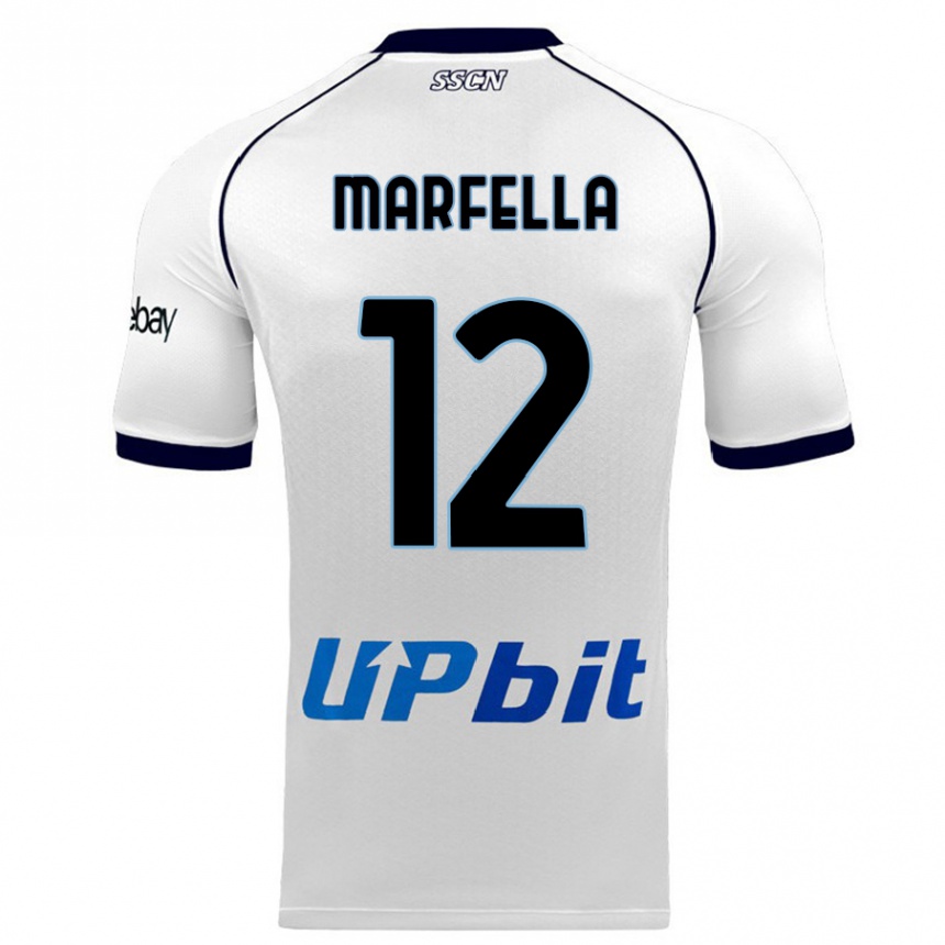 Vaikiškas Davide Marfella #12 Baltas Išvykos Marškinėliai 2023/24 T-Shirt