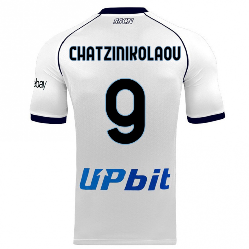 Vaikiškas Despoina Chatzinikolaou #9 Baltas Išvykos Marškinėliai 2023/24 T-Shirt