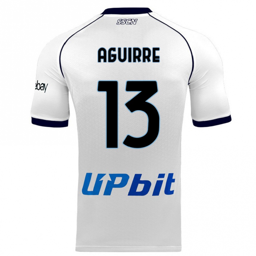 Vaikiškas Yolanda Aguirre #13 Baltas Išvykos Marškinėliai 2023/24 T-Shirt