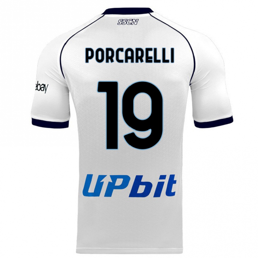 Vaikiškas Maddelena Porcarelli #19 Baltas Išvykos Marškinėliai 2023/24 T-Shirt