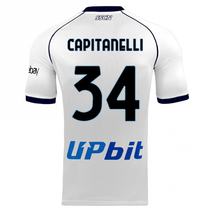 Vaikiškas Ilaria Capitanelli #34 Baltas Išvykos Marškinėliai 2023/24 T-Shirt