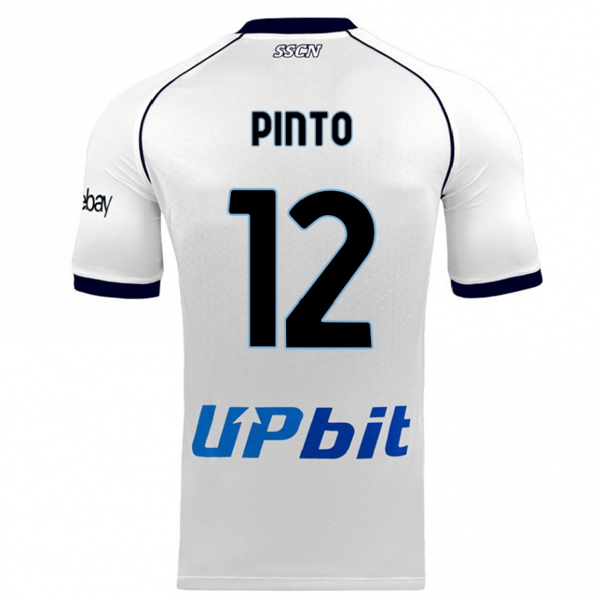 Vaikiškas Ciro Pinto #12 Baltas Išvykos Marškinėliai 2023/24 T-Shirt