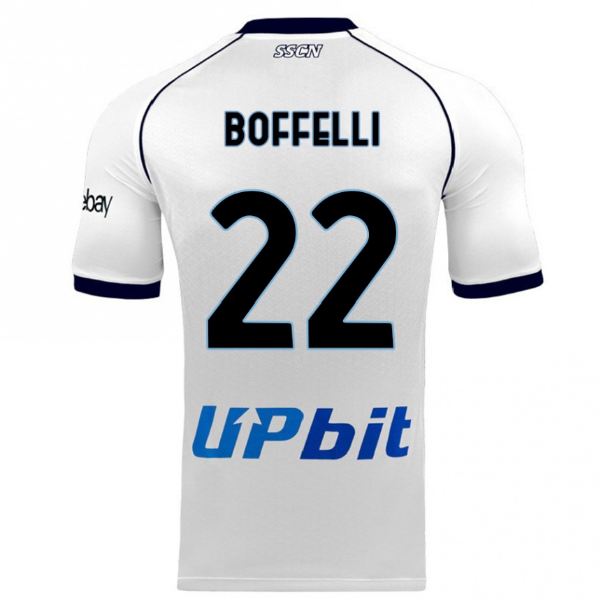 Vaikiškas Valerio Boffelli #22 Baltas Išvykos Marškinėliai 2023/24 T-Shirt