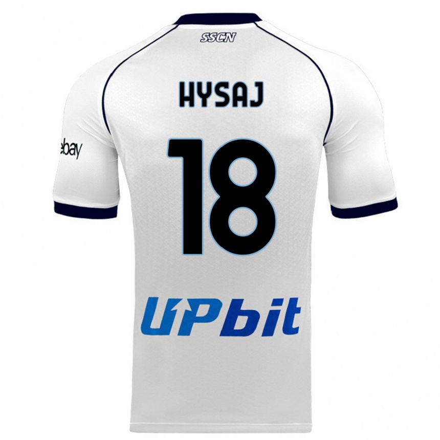 Vaikiškas Daniel Hysaj #18 Baltas Išvykos Marškinėliai 2023/24 T-Shirt