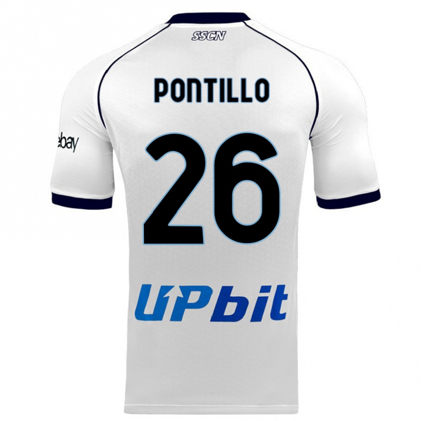 Vaikiškas Pasquale Pontillo #26 Baltas Išvykos Marškinėliai 2023/24 T-Shirt