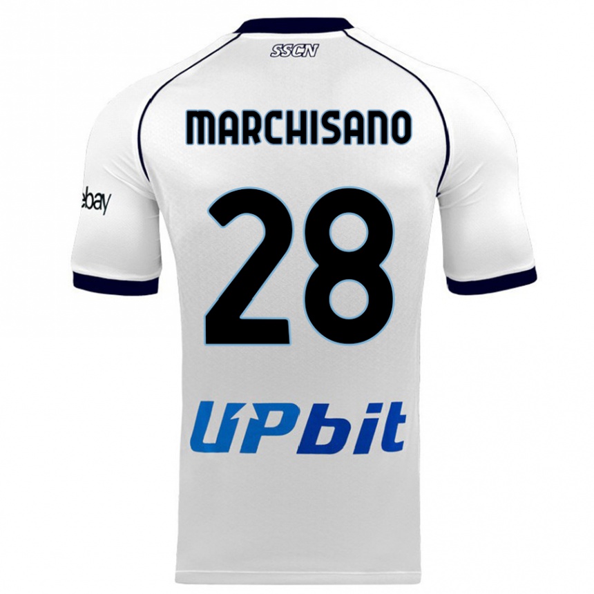 Vaikiškas Matteo Marchisano #28 Baltas Išvykos Marškinėliai 2023/24 T-Shirt