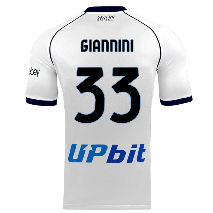 Vaikiškas Enrico Giannini #33 Baltas Išvykos Marškinėliai 2023/24 T-Shirt