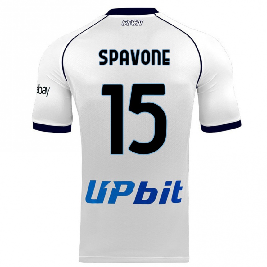 Vaikiškas Alessandro Spavone #15 Baltas Išvykos Marškinėliai 2023/24 T-Shirt