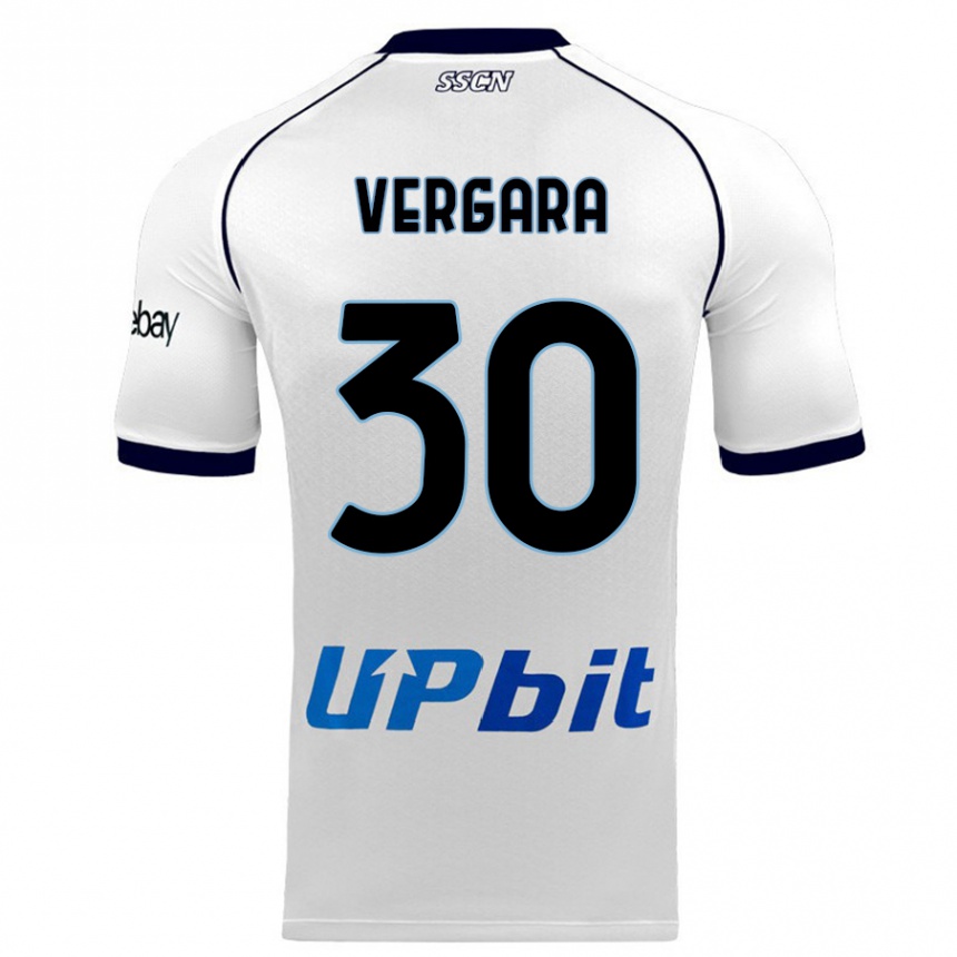 Vaikiškas Antonio Vergara #30 Baltas Išvykos Marškinėliai 2023/24 T-Shirt