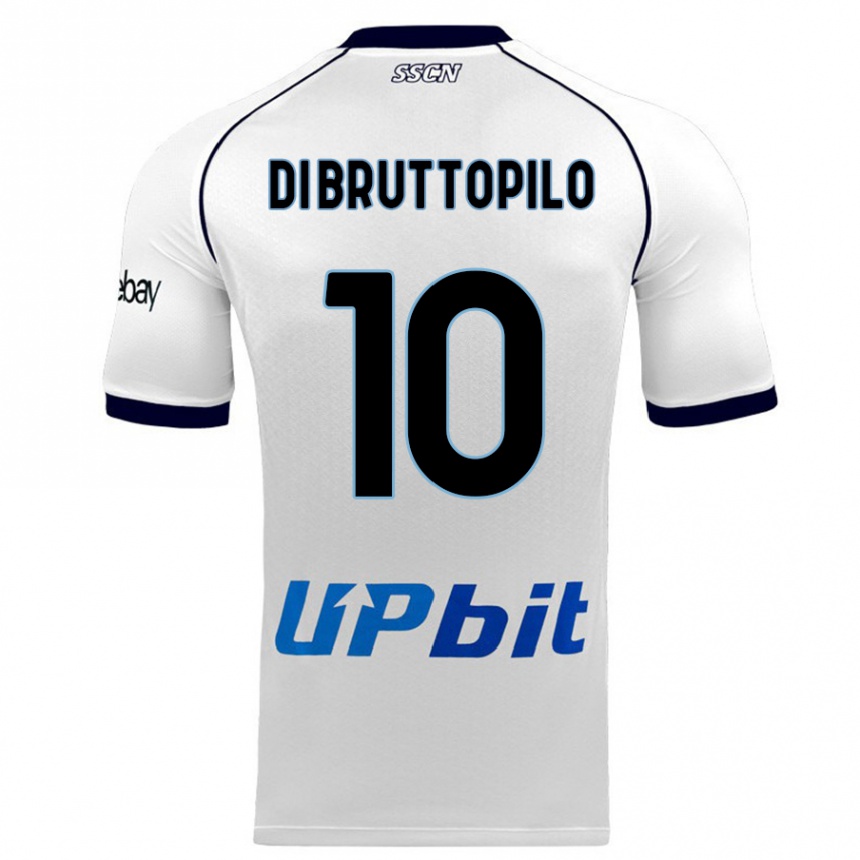 Vaikiškas Giuseppe Ambrosino Di Bruttopilo #10 Baltas Išvykos Marškinėliai 2023/24 T-Shirt