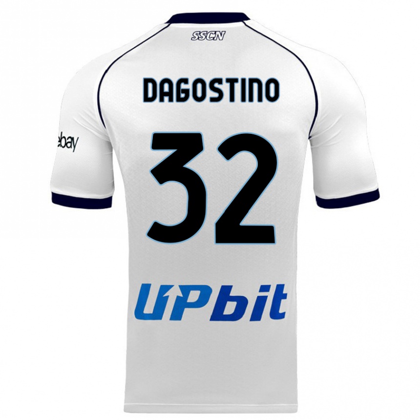 Vaikiškas Giuseppe Dagostino #32 Baltas Išvykos Marškinėliai 2023/24 T-Shirt