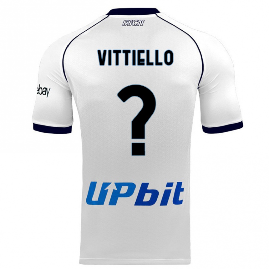 Vaikiškas Antonio Vittiello #0 Baltas Išvykos Marškinėliai 2023/24 T-Shirt