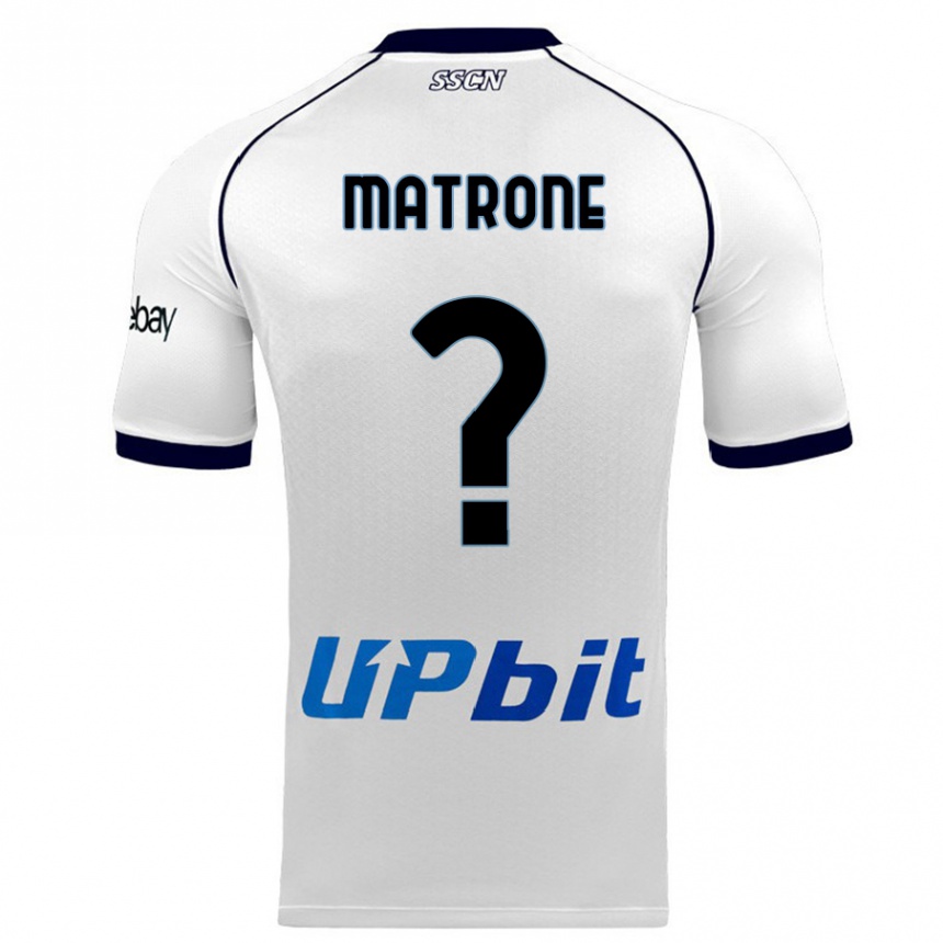 Vaikiškas Manuel Matrone #0 Baltas Išvykos Marškinėliai 2023/24 T-Shirt