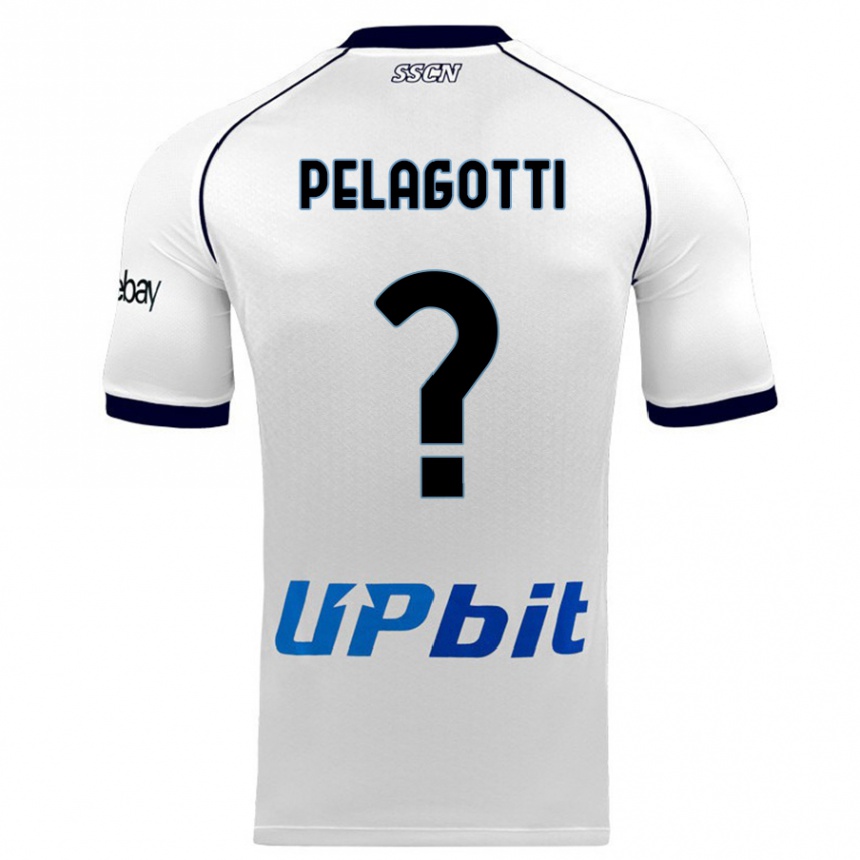 Vaikiškas Ludovico Benjamin Pelagotti #0 Baltas Išvykos Marškinėliai 2023/24 T-Shirt