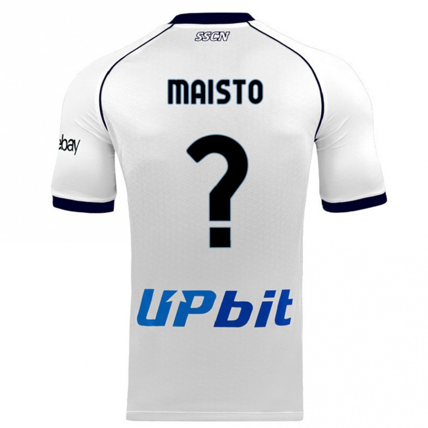 Vaikiškas Antonio Maisto #0 Baltas Išvykos Marškinėliai 2023/24 T-Shirt