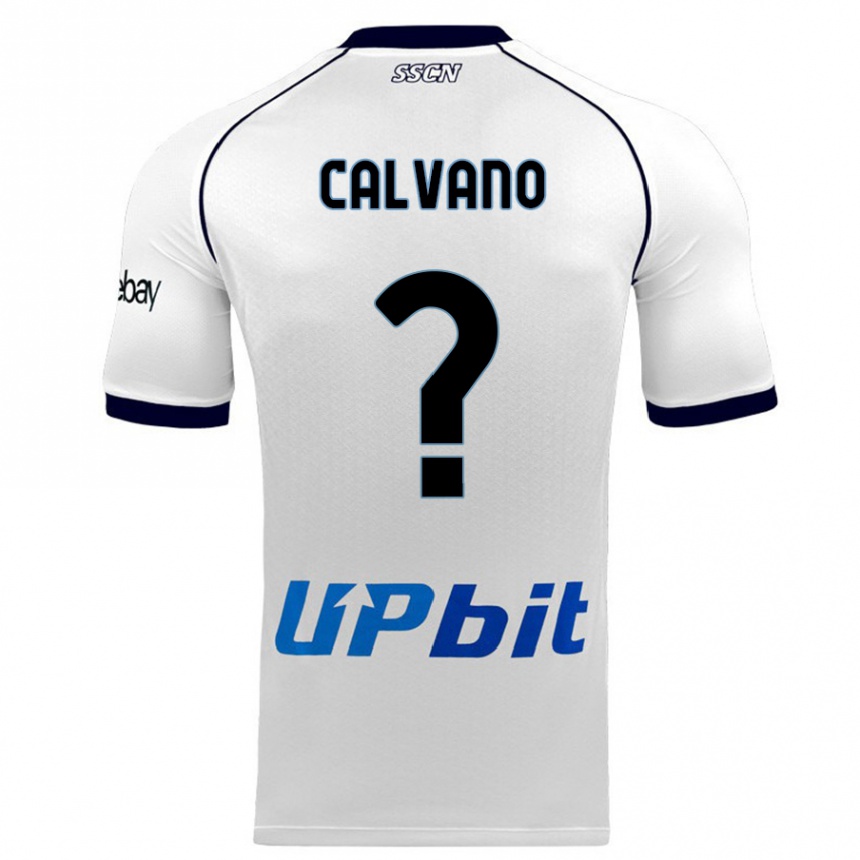 Vaikiškas Giovanni Calvano #0 Baltas Išvykos Marškinėliai 2023/24 T-Shirt