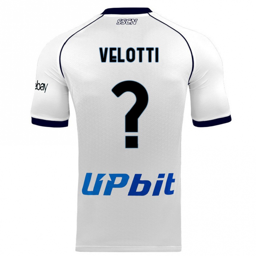 Vaikiškas Christian Velotti #0 Baltas Išvykos Marškinėliai 2023/24 T-Shirt