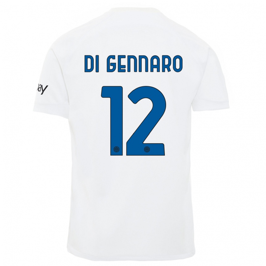 Vaikiškas Raffaele Di Gennaro #12 Baltas Išvykos Marškinėliai 2023/24 T-Shirt