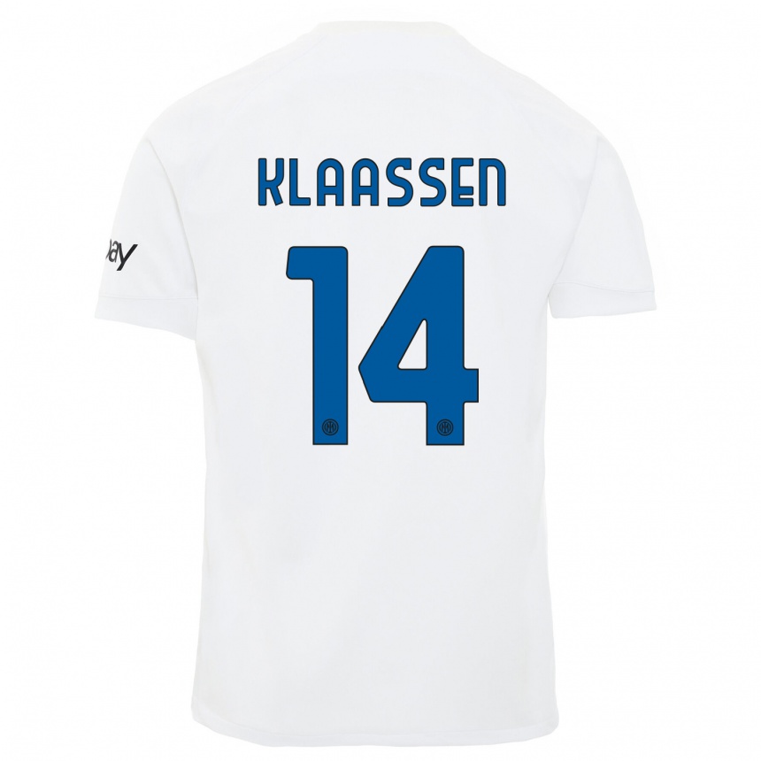 Vaikiškas Davy Klaassen #14 Baltas Išvykos Marškinėliai 2023/24 T-Shirt