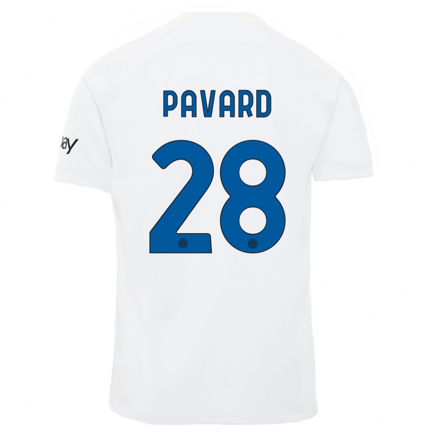 Vaikiškas Benjamin Pavard #28 Baltas Išvykos Marškinėliai 2023/24 T-Shirt