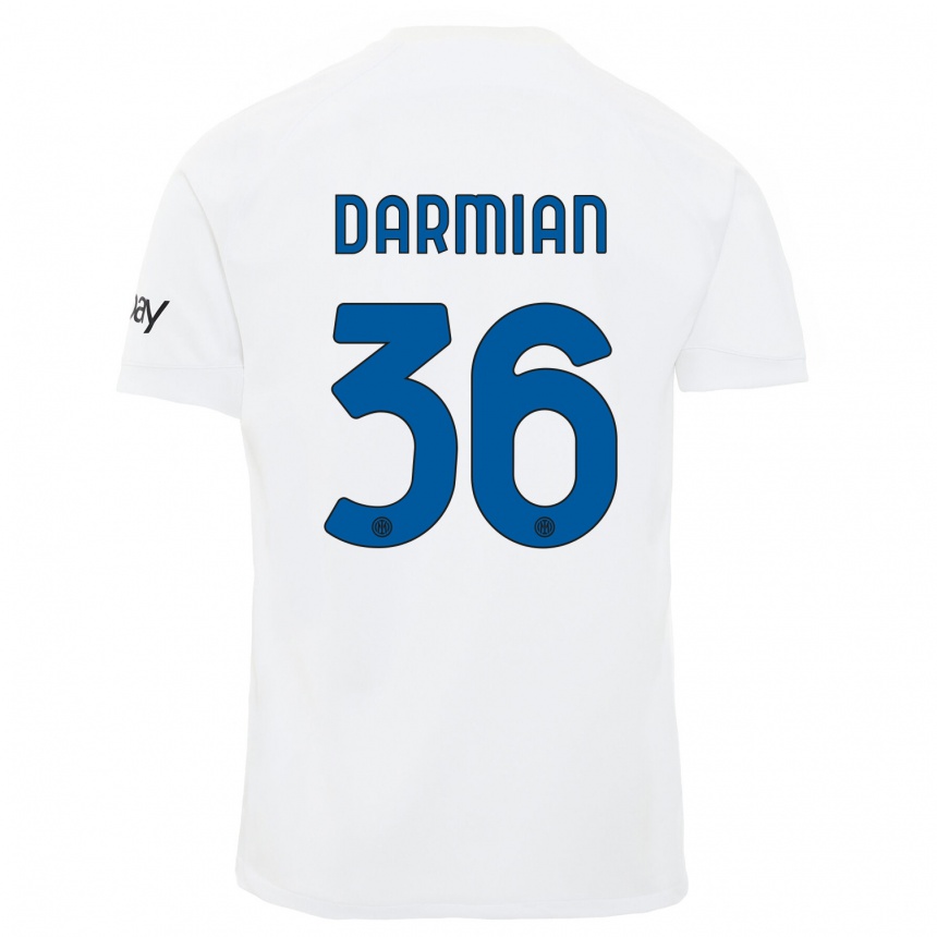 Vaikiškas Matteo Darmian #36 Baltas Išvykos Marškinėliai 2023/24 T-Shirt