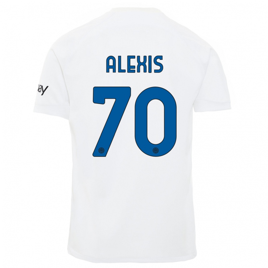 Vaikiškas Alexis Sanchez #70 Baltas Išvykos Marškinėliai 2023/24 T-Shirt