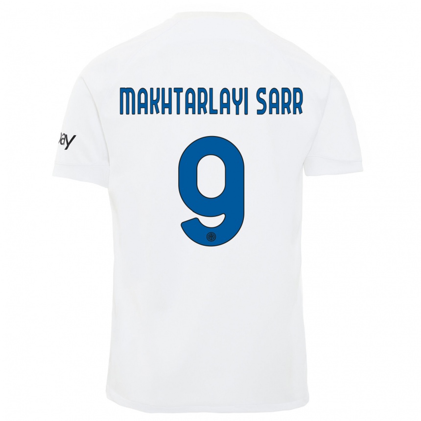 Vaikiškas Amadou Makhtarlayi Sarr #9 Baltas Išvykos Marškinėliai 2023/24 T-Shirt