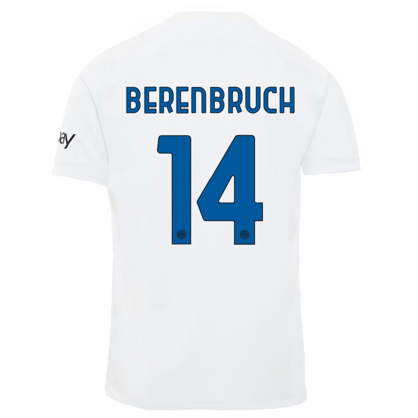 Vaikiškas Thomas Berenbruch #14 Baltas Išvykos Marškinėliai 2023/24 T-Shirt