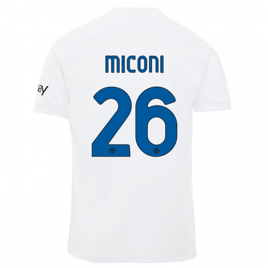 Vaikiškas Riccardo Miconi #26 Baltas Išvykos Marškinėliai 2023/24 T-Shirt