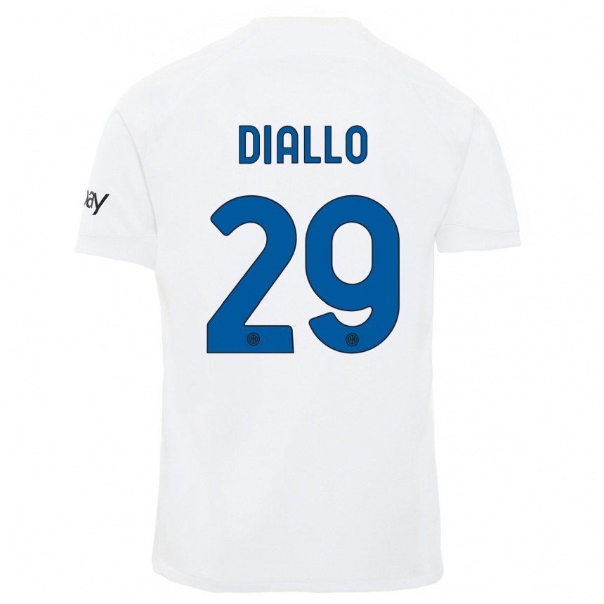 Vaikiškas Oumar Diallo #29 Baltas Išvykos Marškinėliai 2023/24 T-Shirt