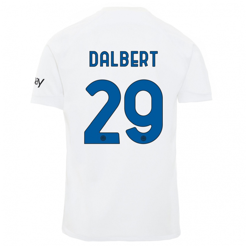 Vaikiškas Dalbert #29 Baltas Išvykos Marškinėliai 2023/24 T-Shirt