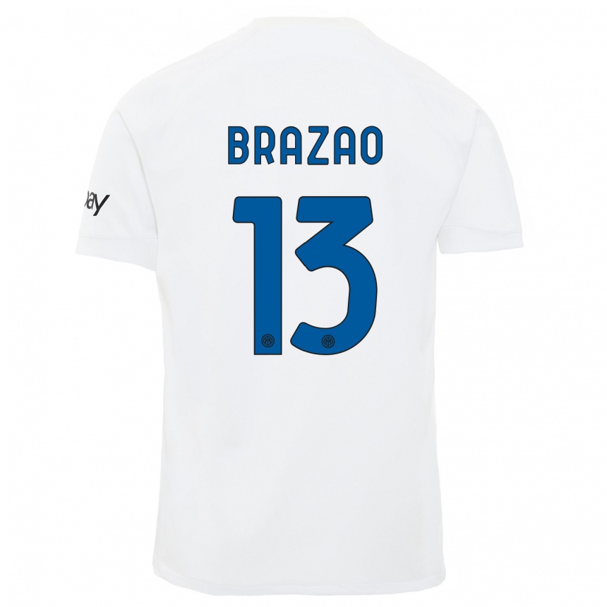 Vaikiškas Gabriel Brazao #13 Baltas Išvykos Marškinėliai 2023/24 T-Shirt